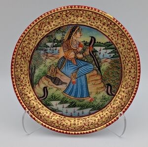 Mughal Emperor Marble Plate Art Handmade Floral Indian Home Decor India Gift